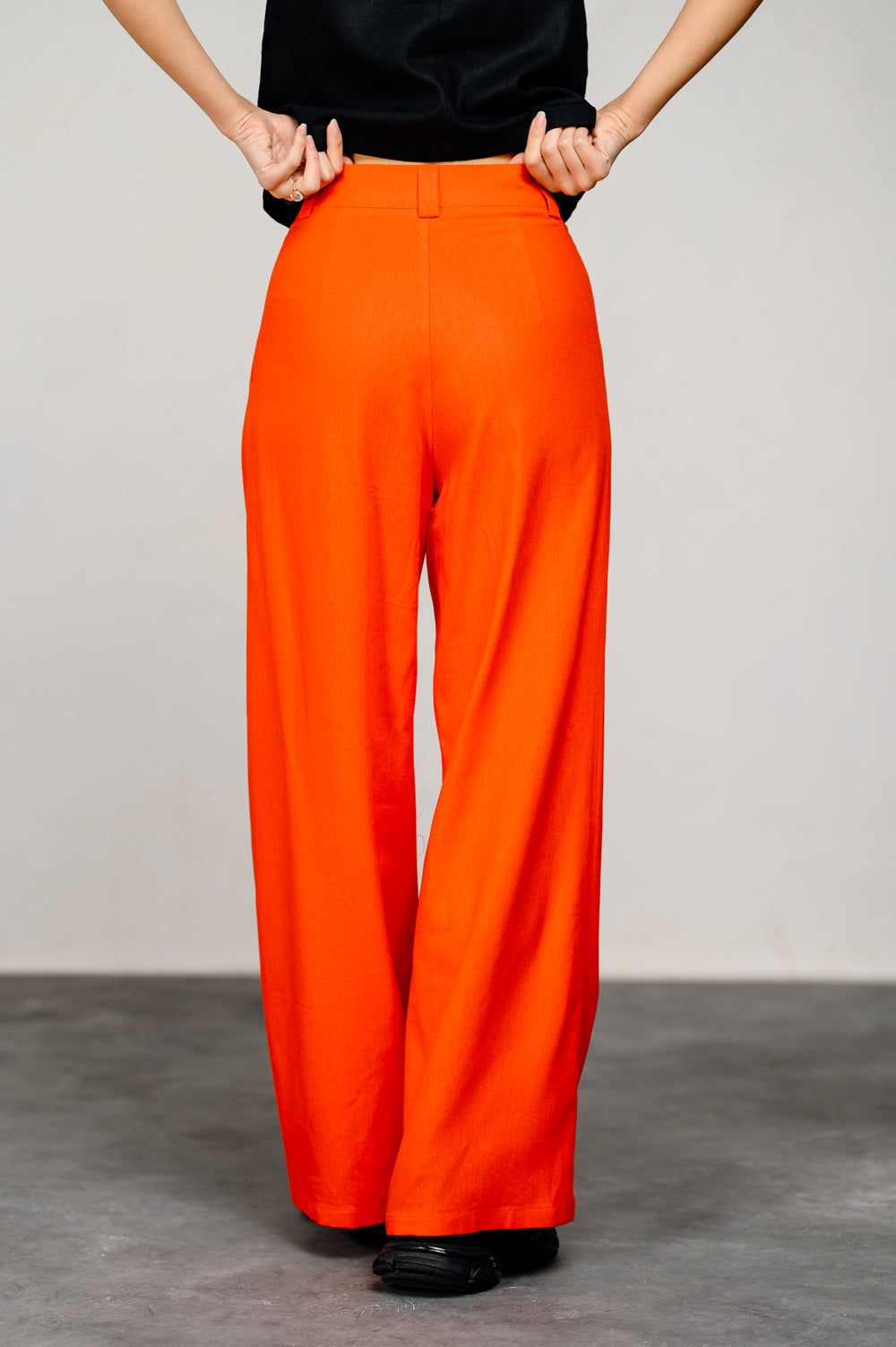 Pantalon en lin de couleur "Orange"