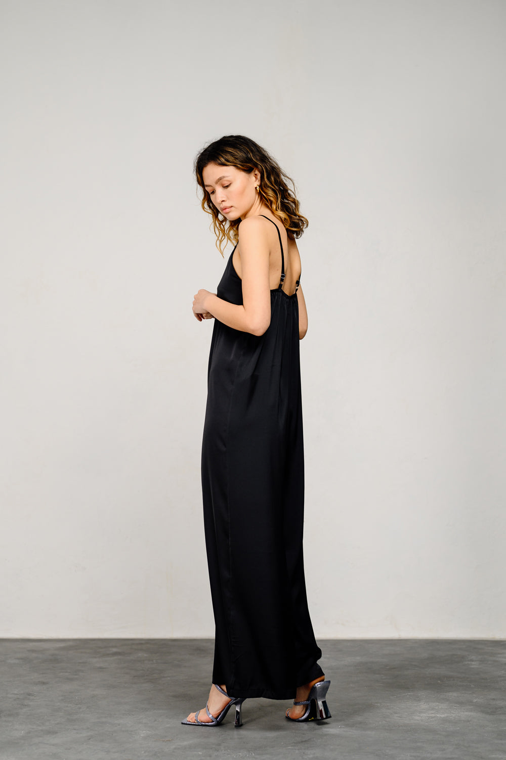 Elegant black Armani silk jumpsuit