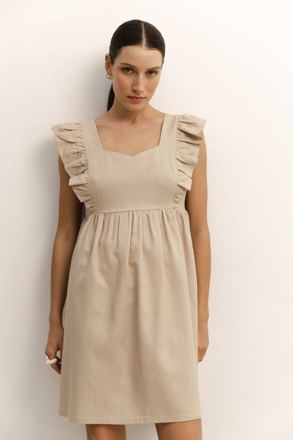 Beige Sleeveless Dress ChangeClear