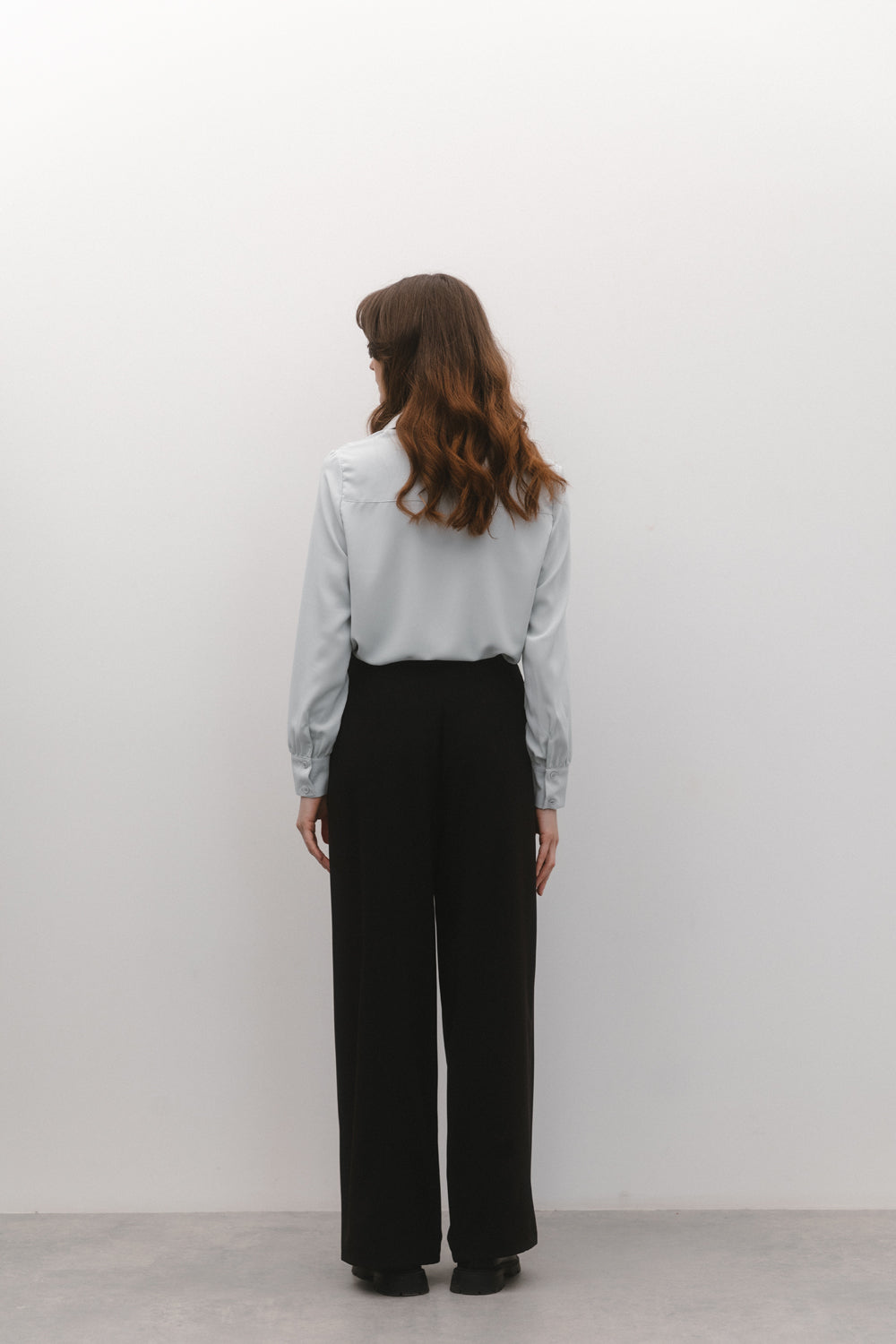 Black straight fit trousers