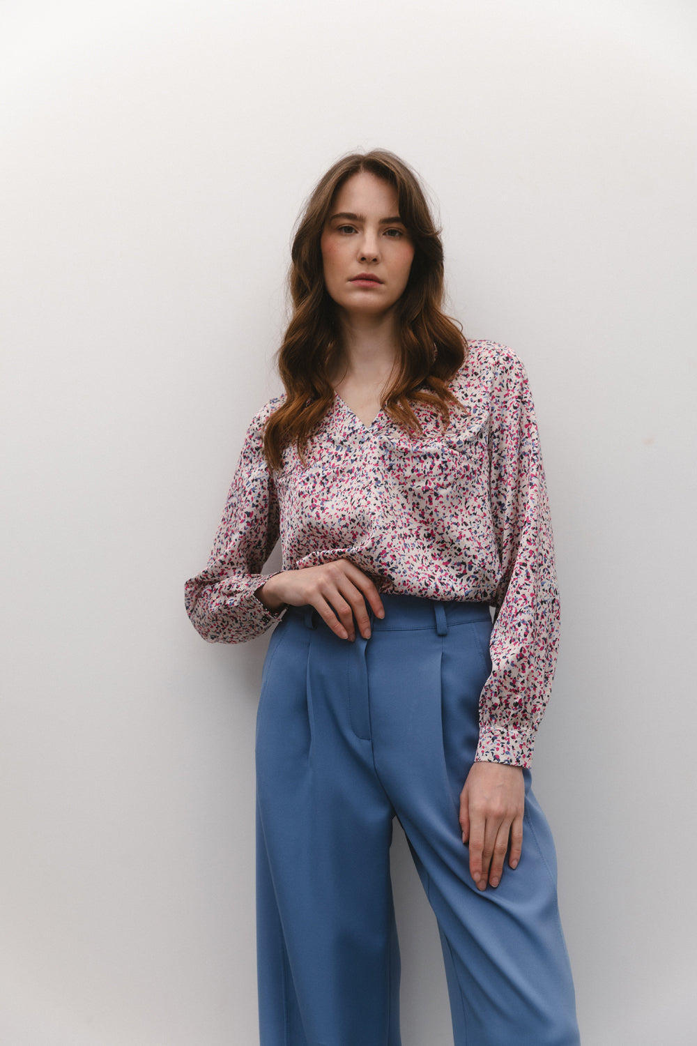 Blouse ample avec col portefeuille