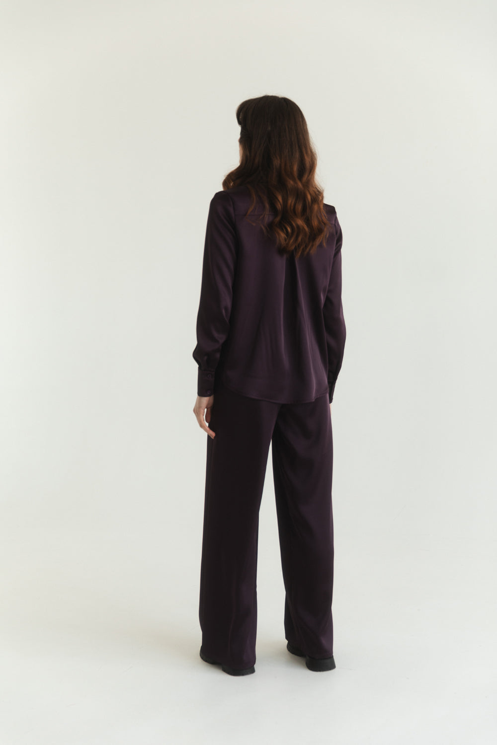 Plum elegante traje de ajuste suelto