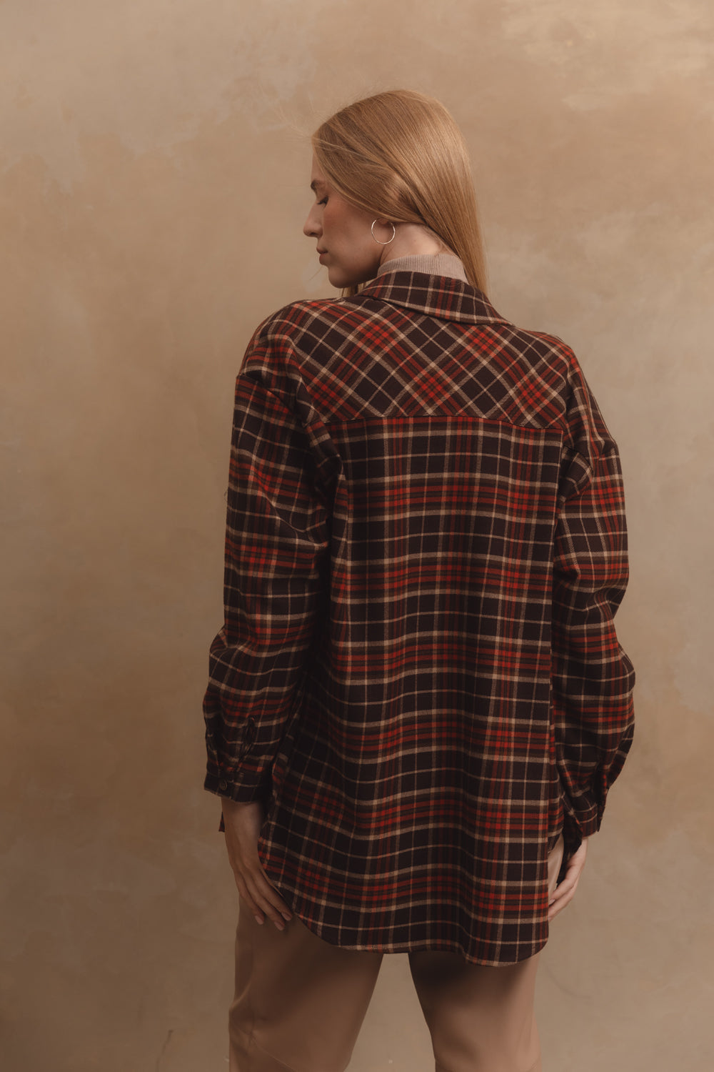 Oversized Brown Check Shirt