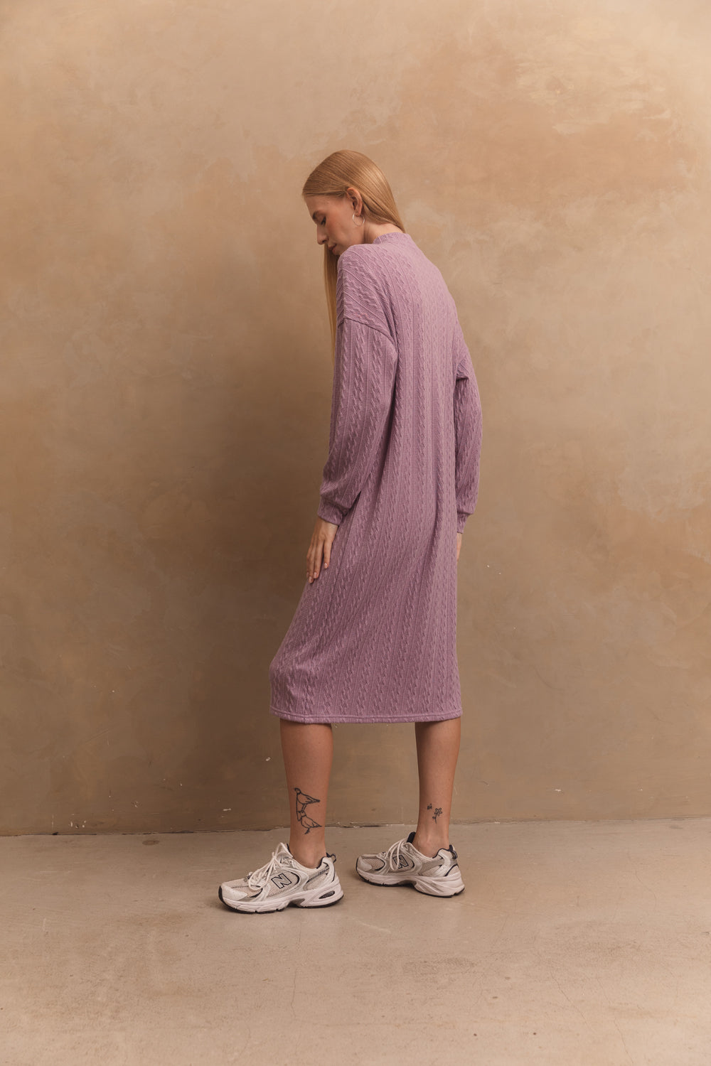 Cozy knitted dress in color "Lavender"