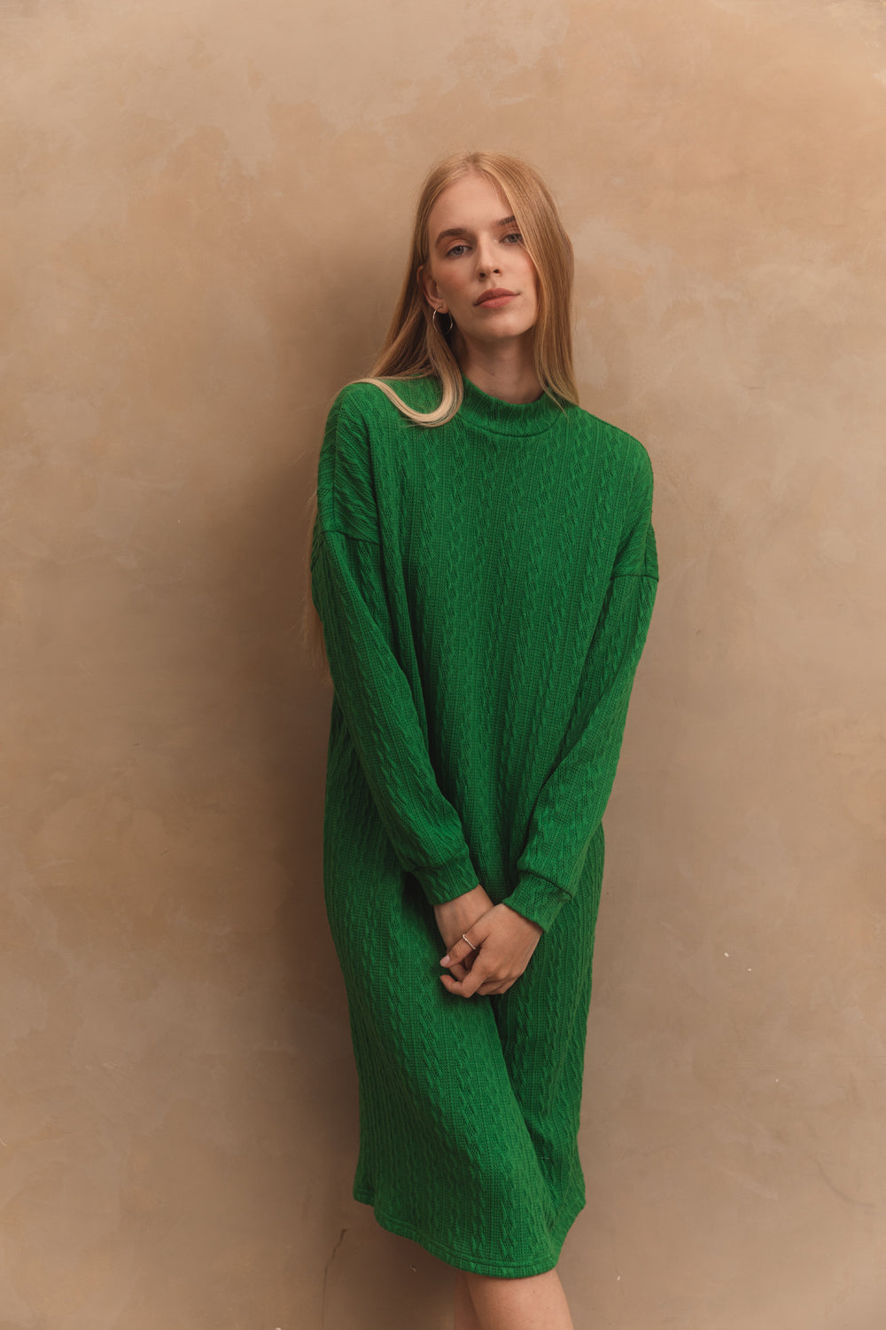 Robe verte en jersey doux