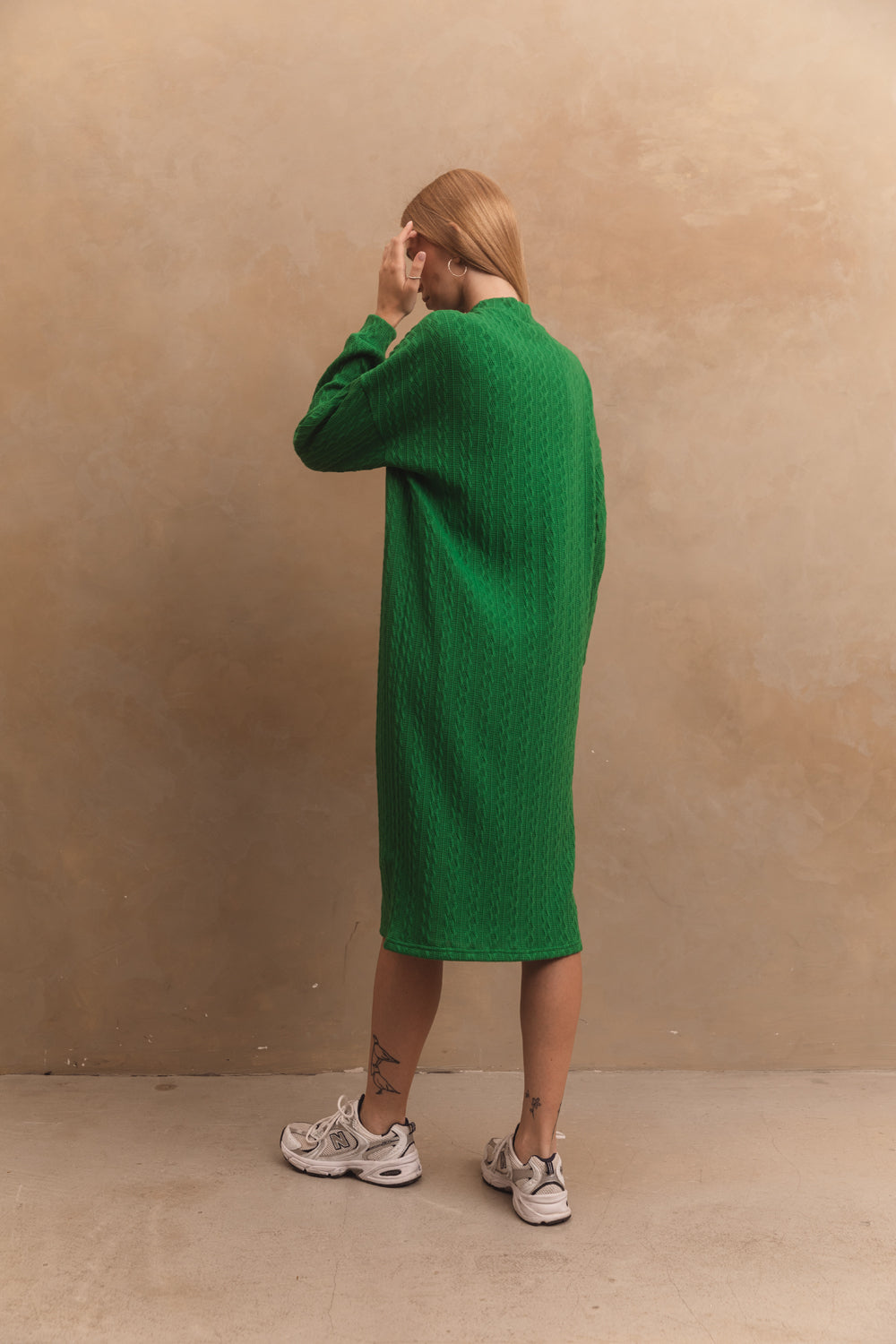 Robe verte en jersey doux