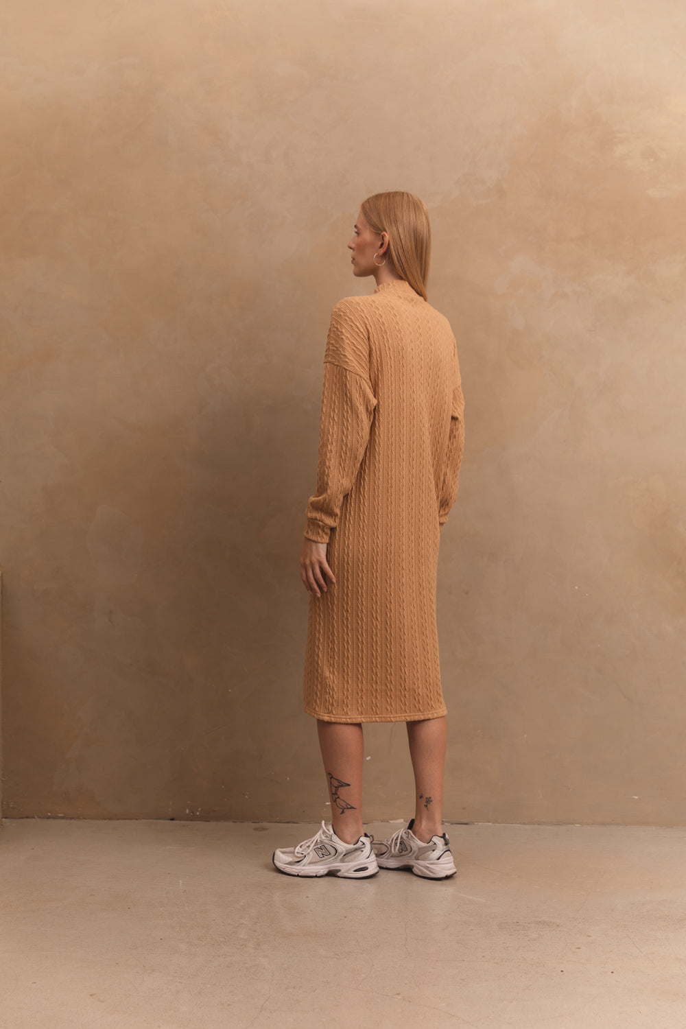 Abito beige in morbido jersey