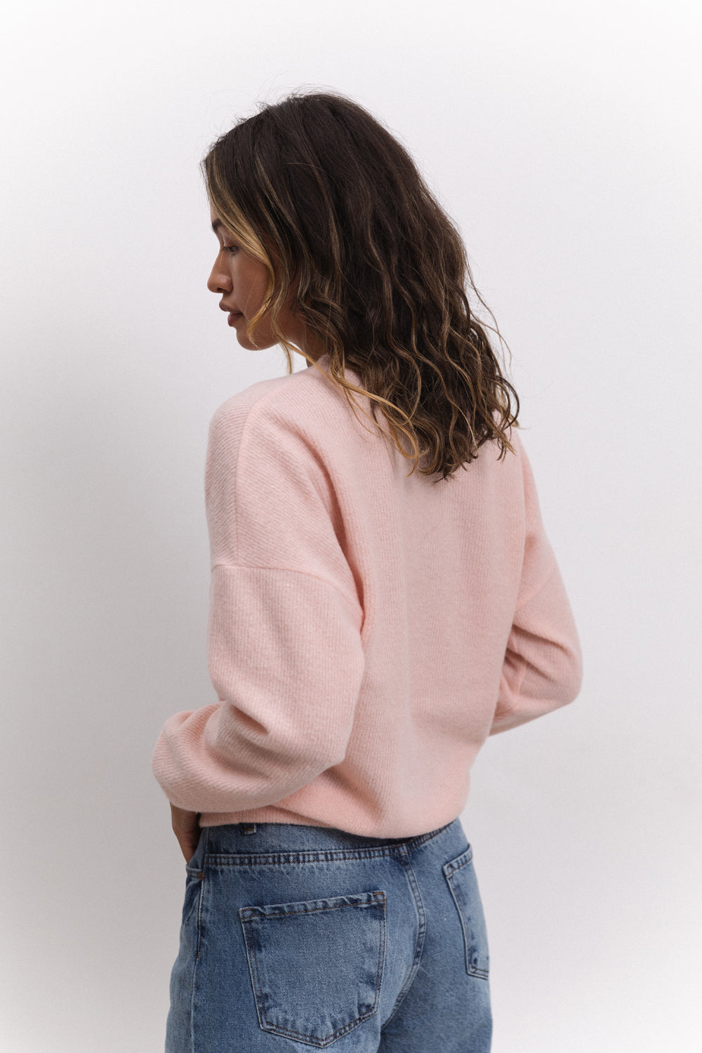 Peach sweatshirt in soft angora knit