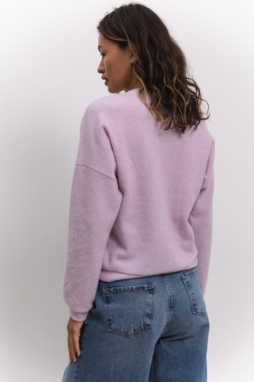 Sweat lilas en doux jersey angora