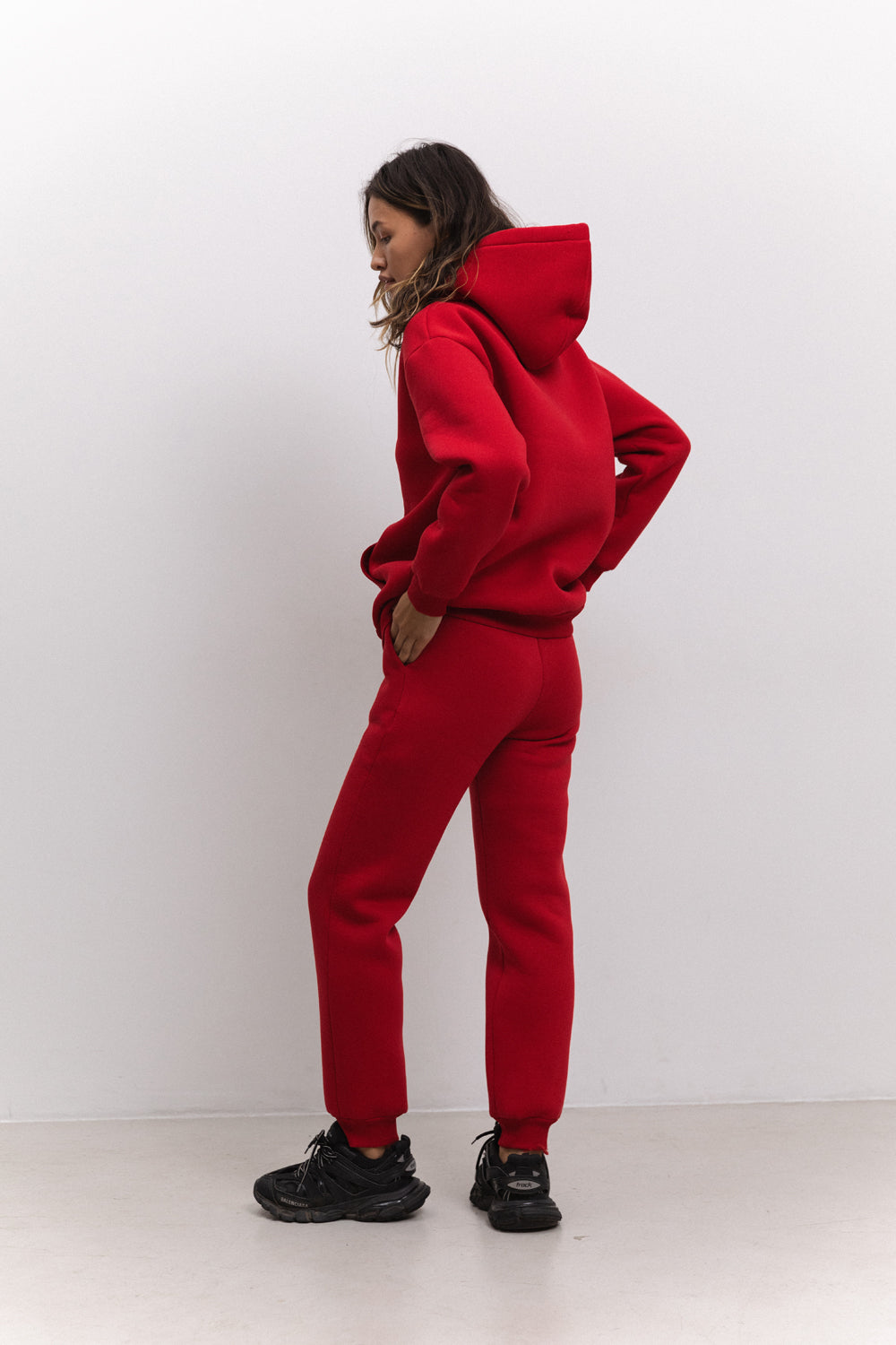 Sweat rouge avec capuche