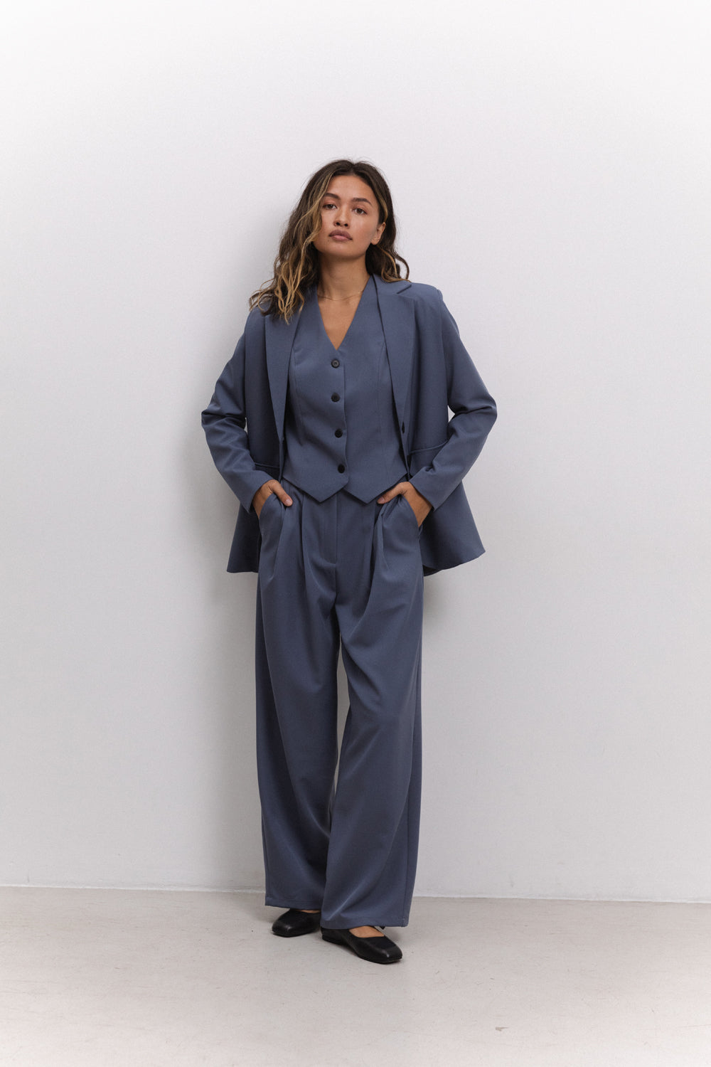 Giacca blu oversize