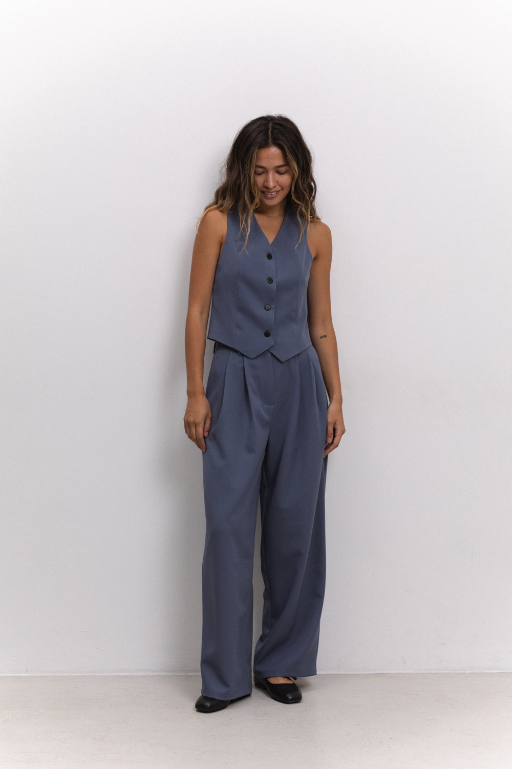 Pantalon palace gris-bleu