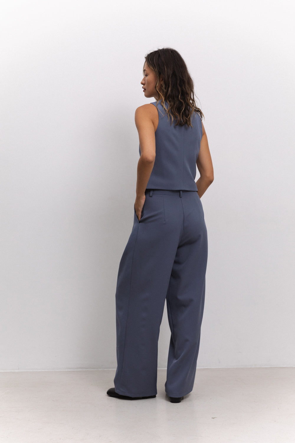 Gray-blue palazzo pants