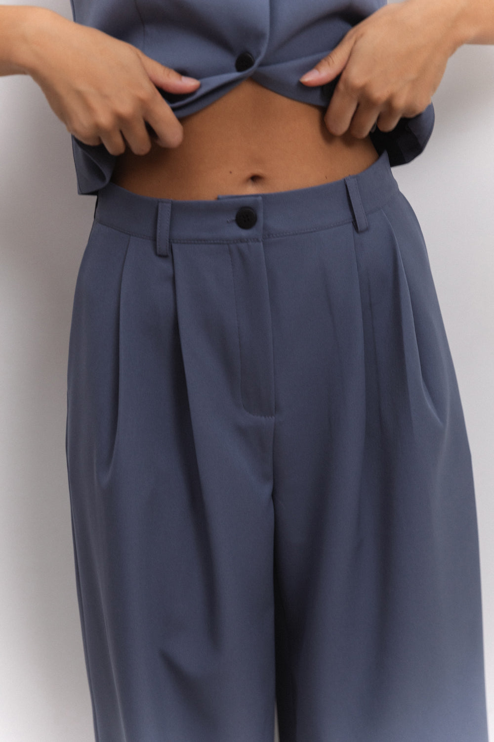 Gray-blue palazzo pants