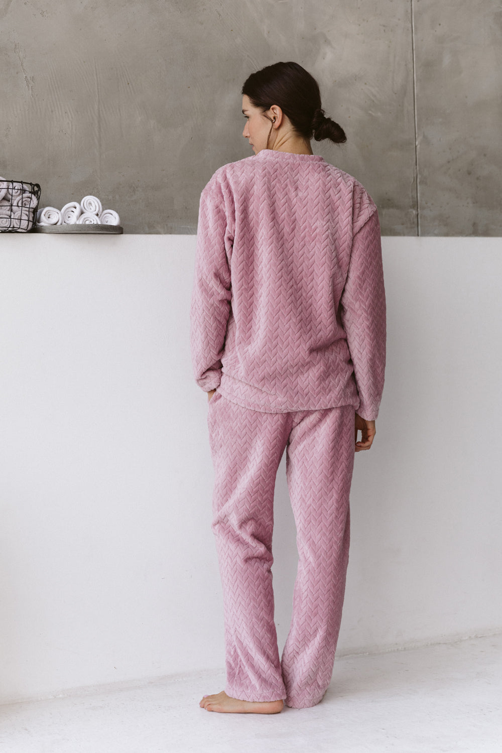 Warme Pyjamas in der Farbe "Powder"