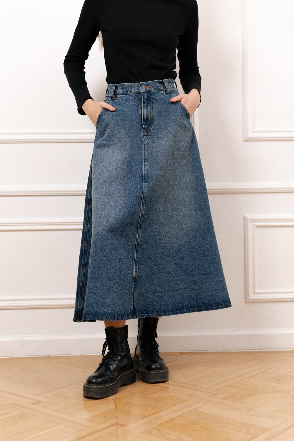 Gonna midi in denim