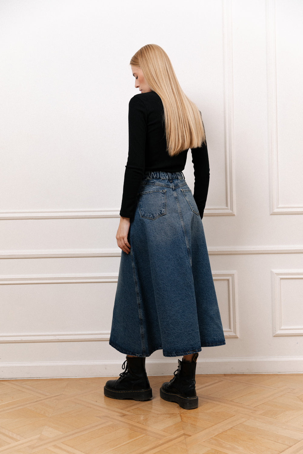 Jupe midi en denim