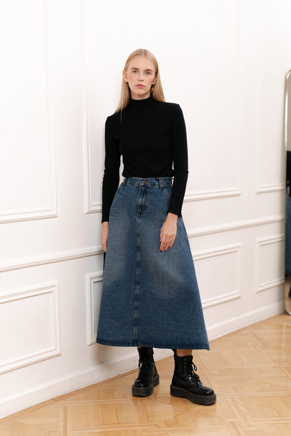 Denim midi fusta