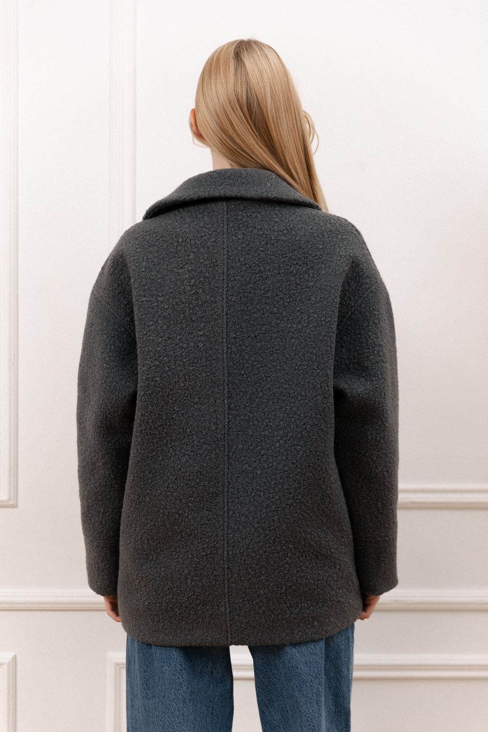 Graphite bouclé coat