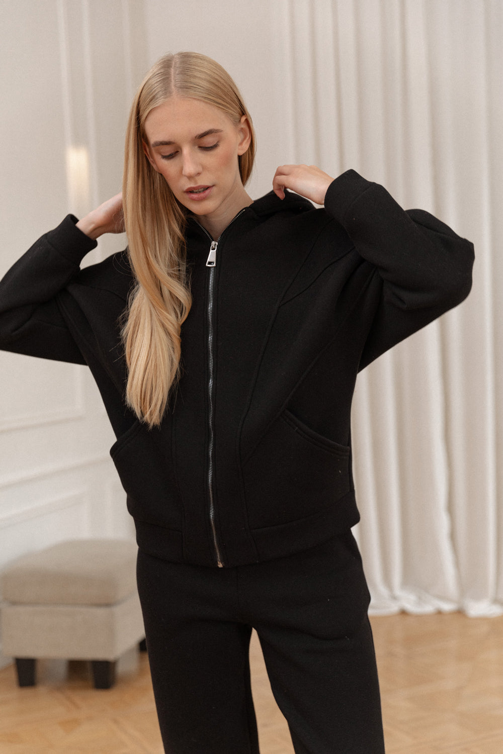 Black fleece sweatshirt