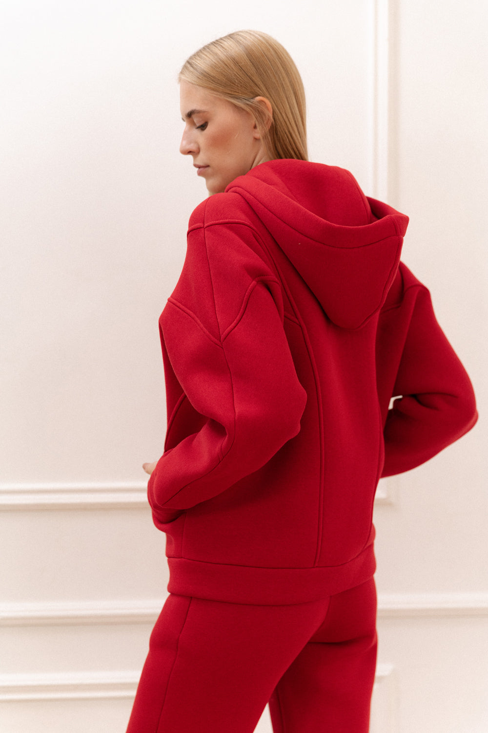 Rotes Fleece-Sweatshirt