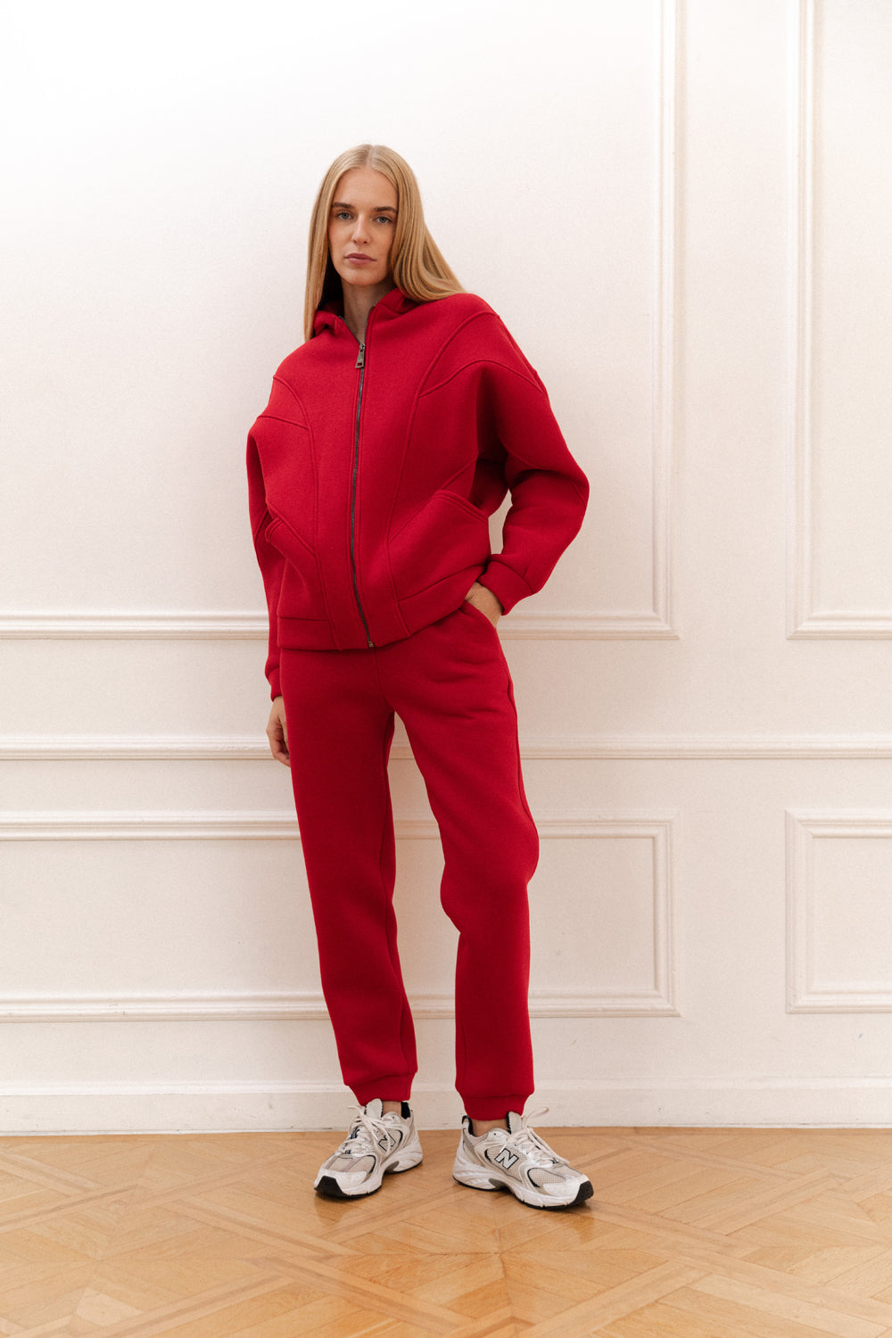 Rotes Fleece-Sweatshirt