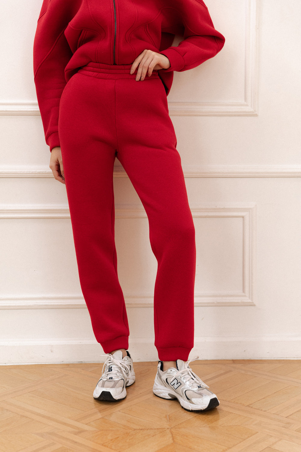 Red fleece pants