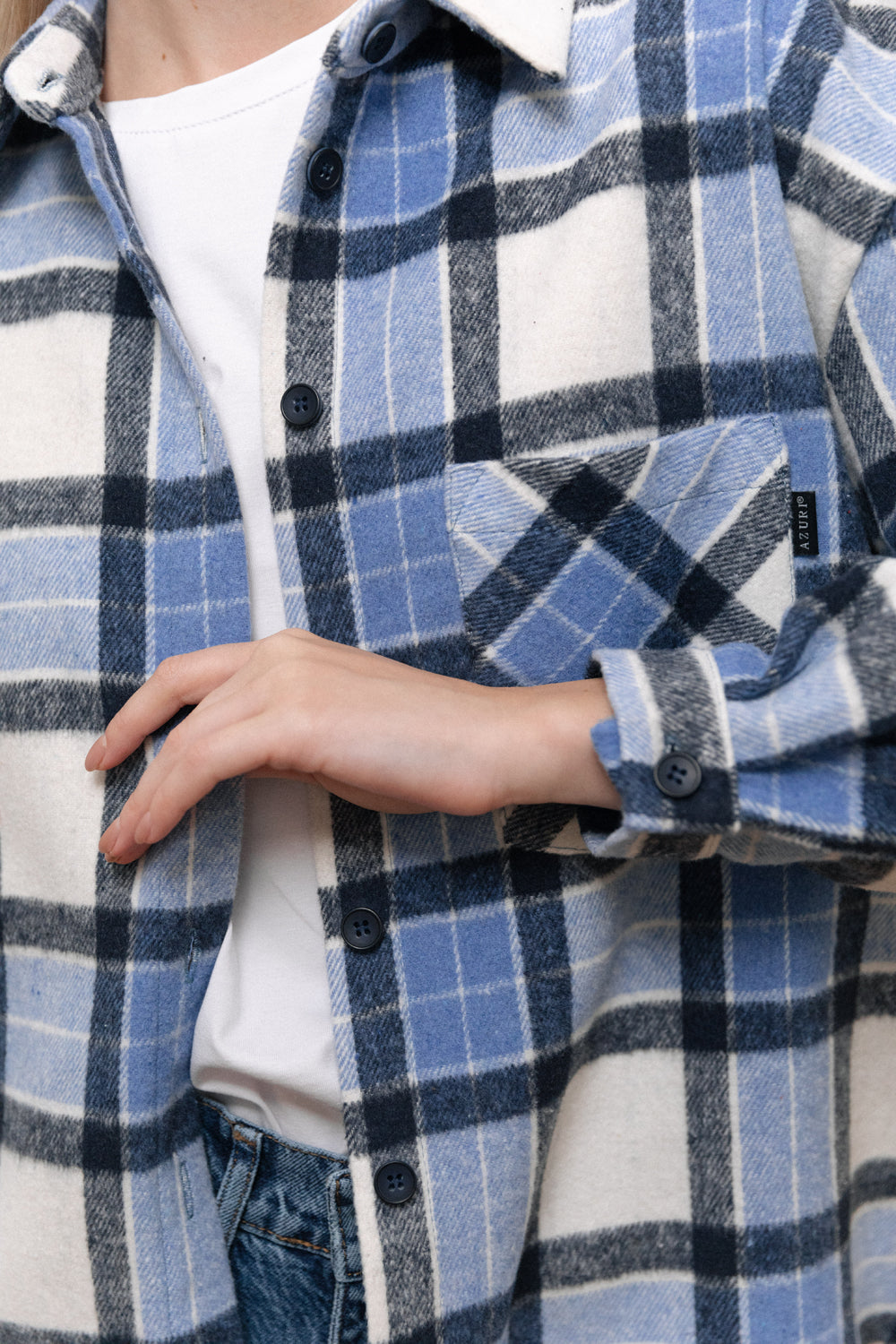 Light blue oversized long shirt