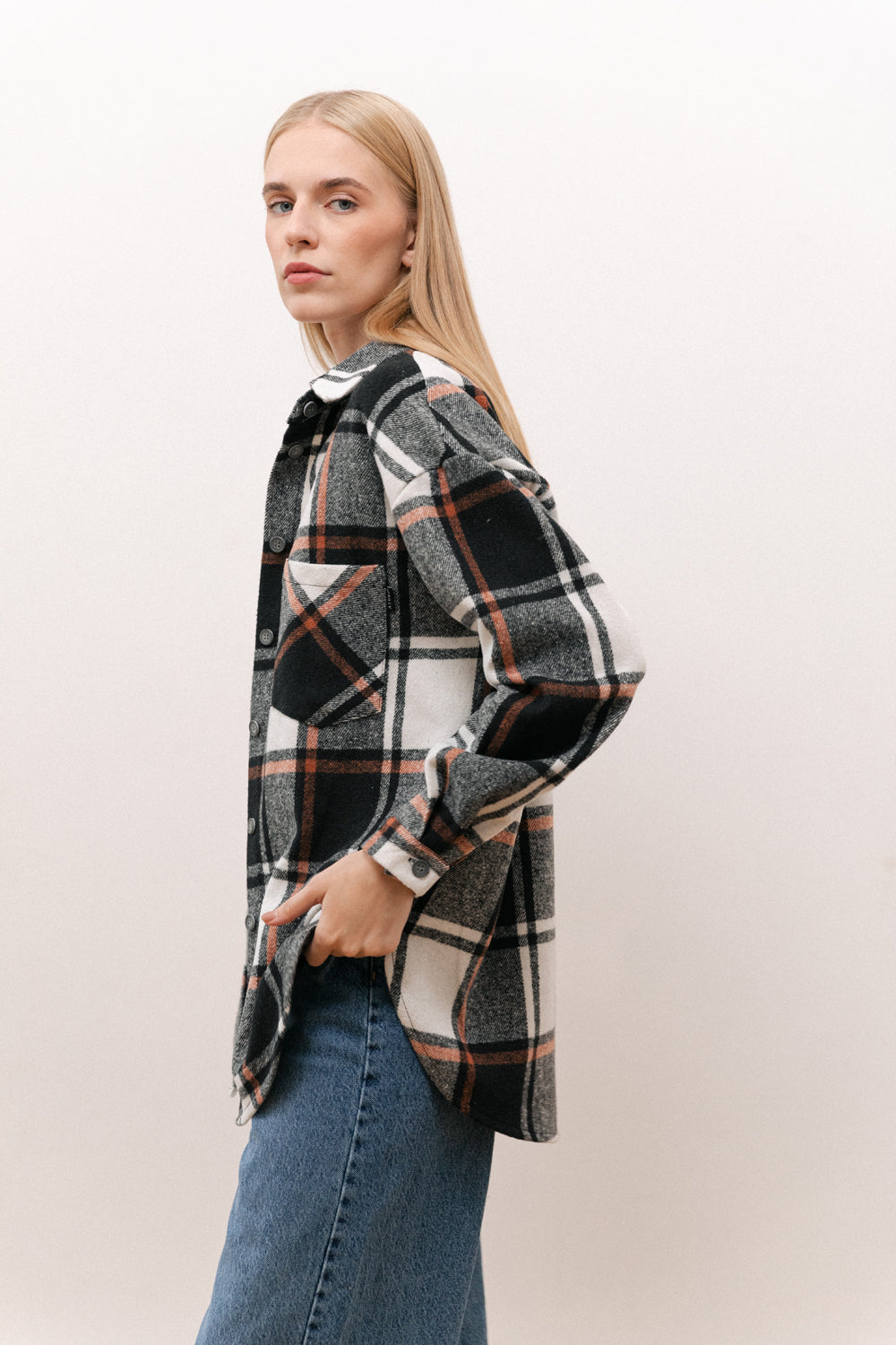 Camicia lunga oversize nera