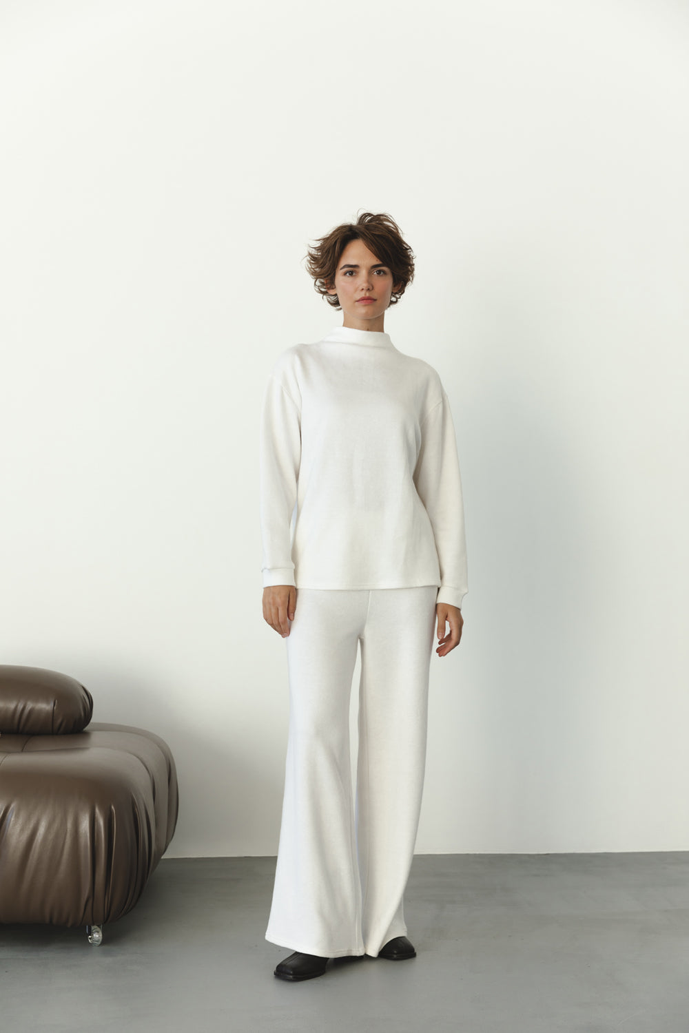 Milk angora pantsuit