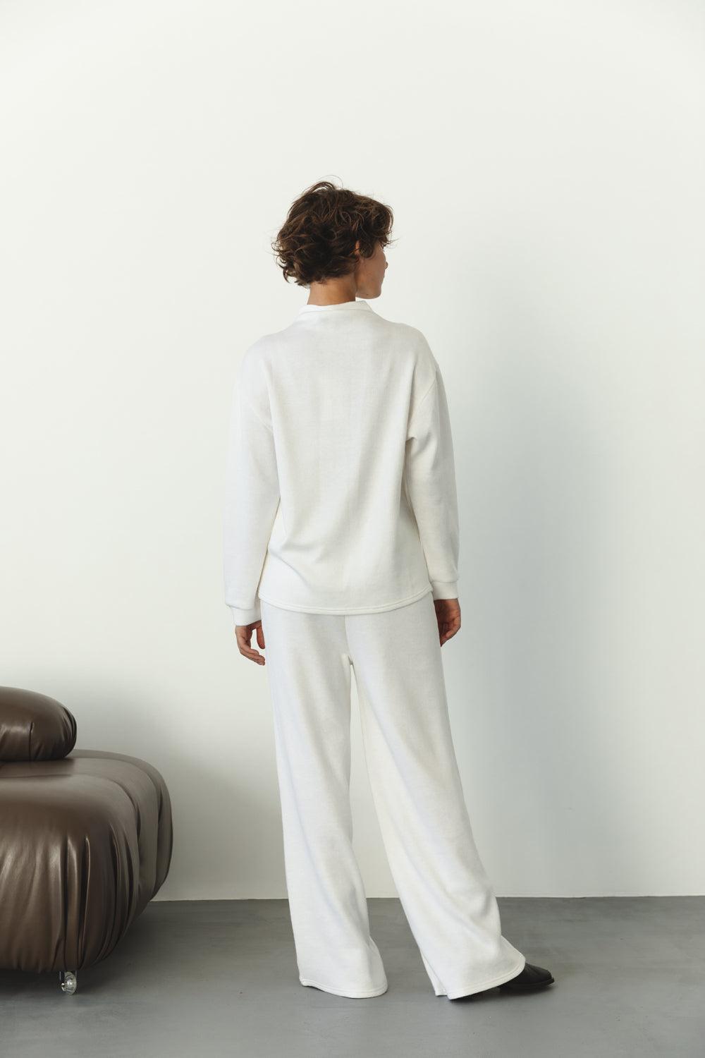 Tailleur-pantalon angora lait