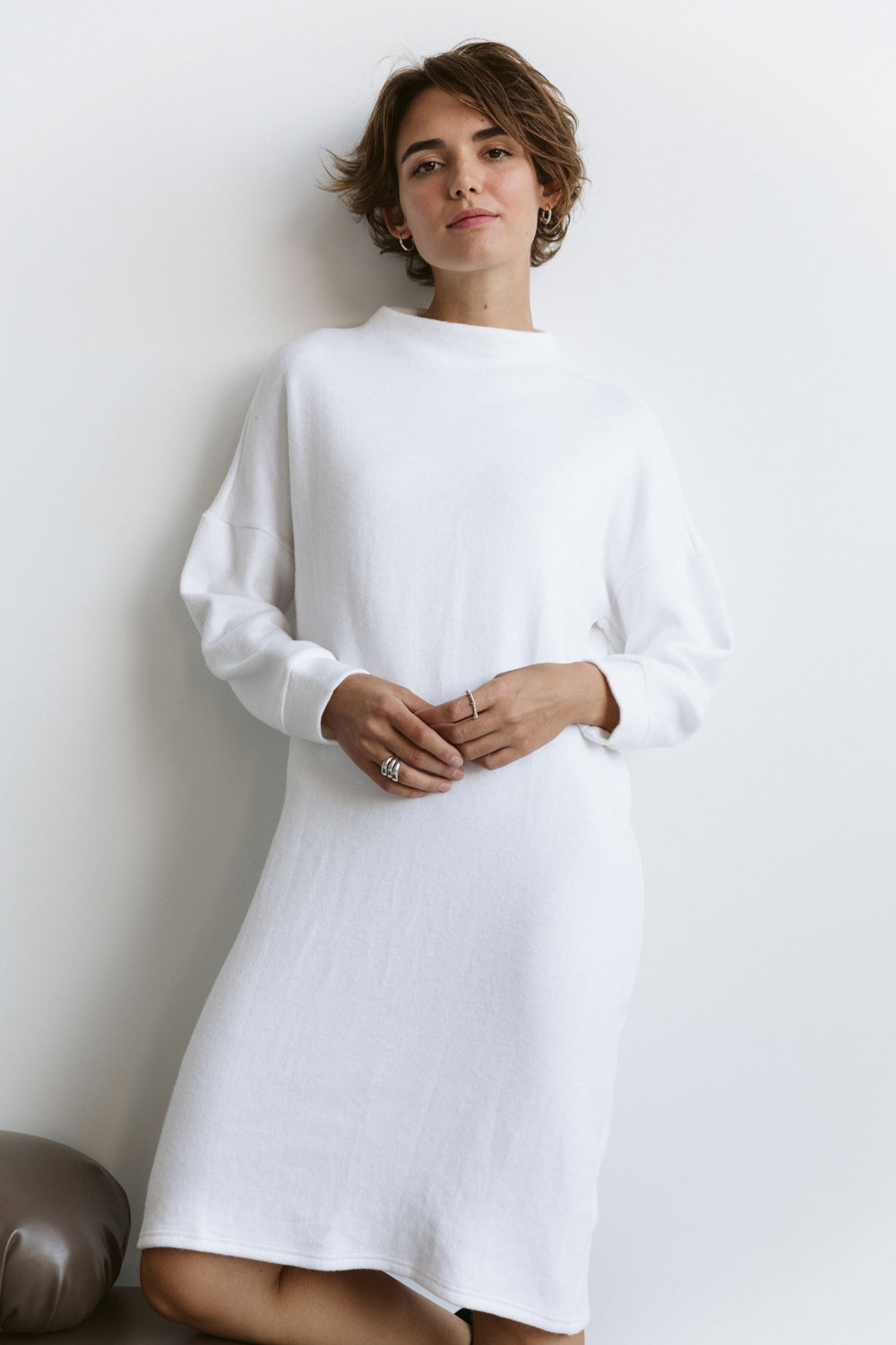 Milky angora dress