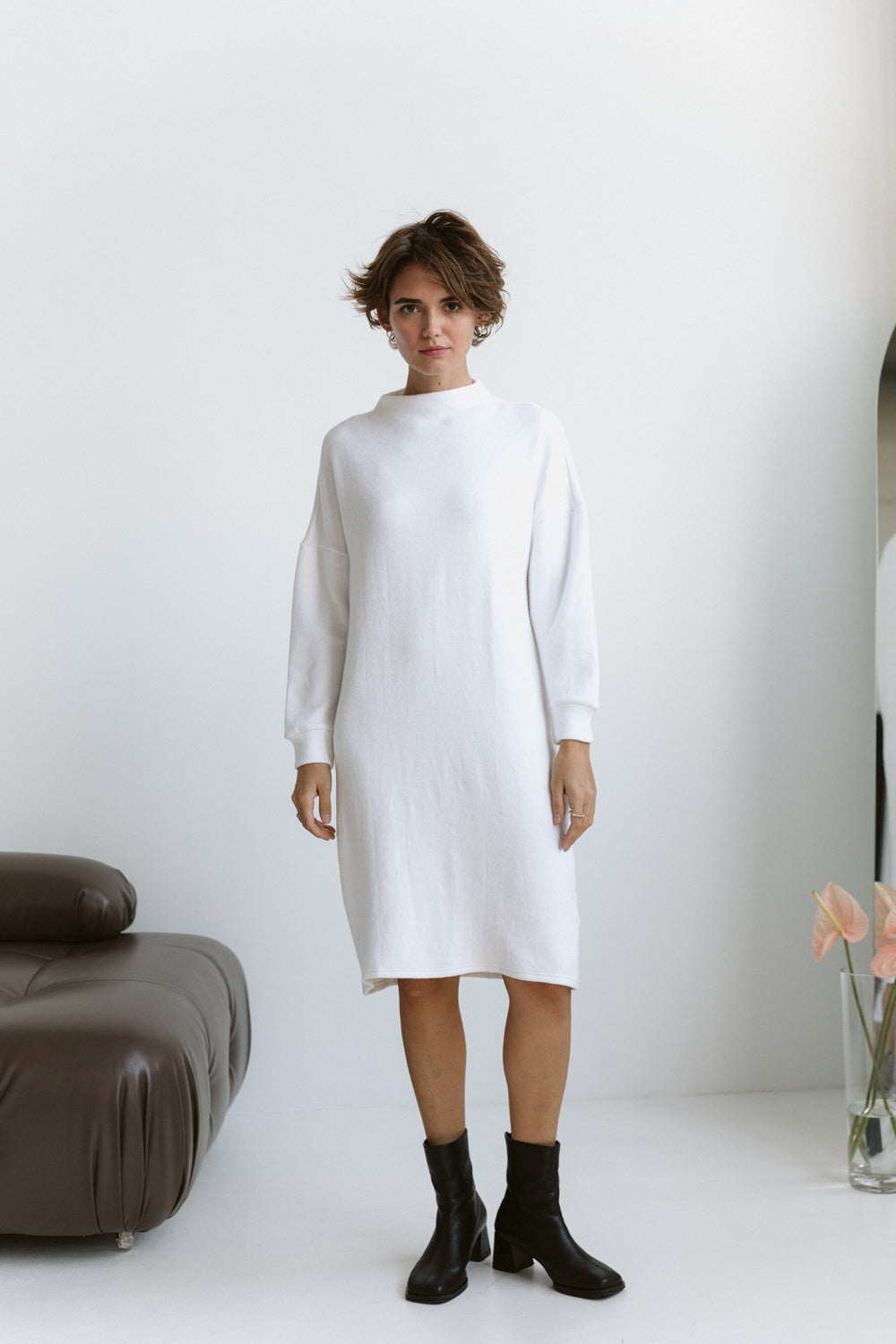 Milchiges Angora kleid