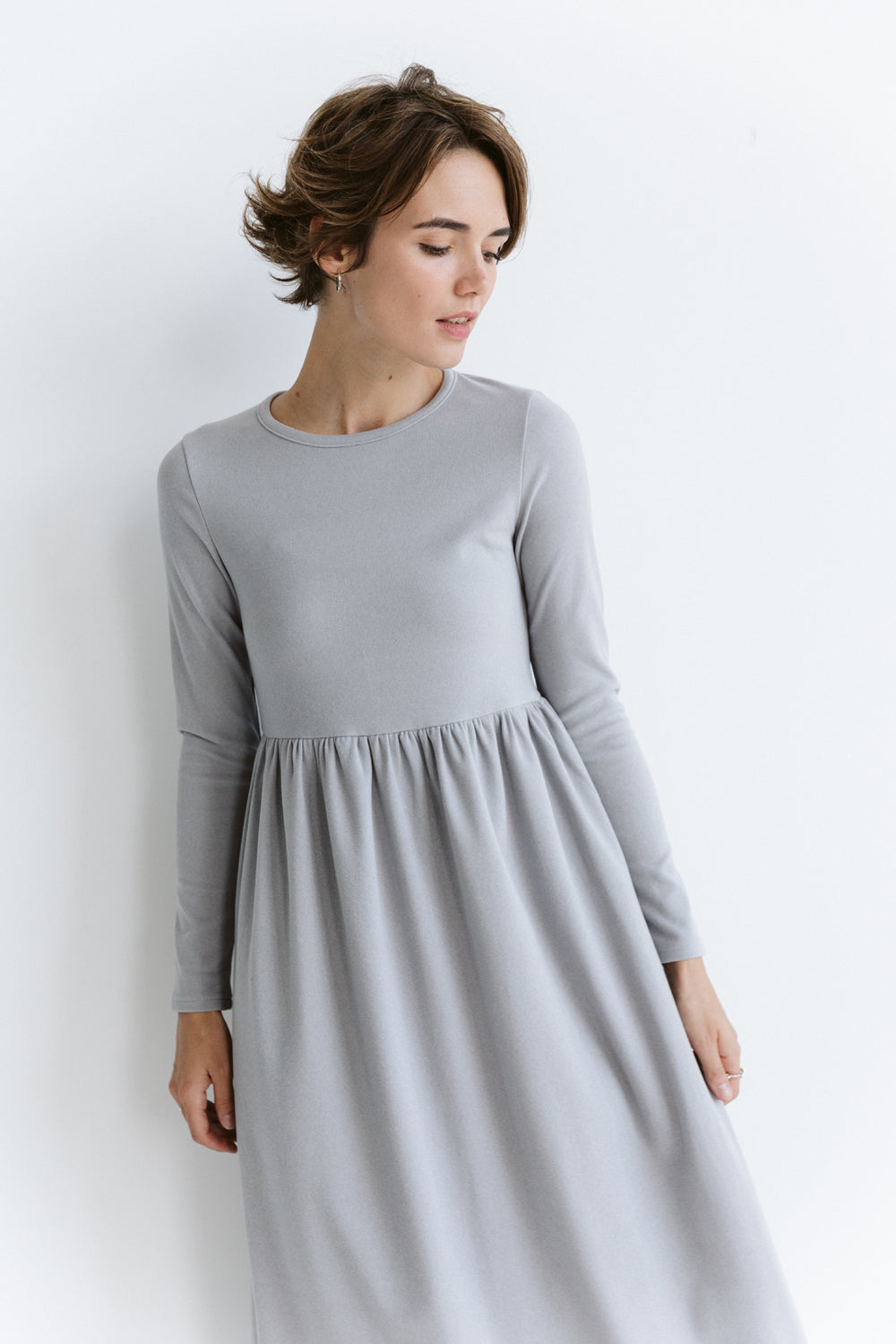 Gray high waist dress