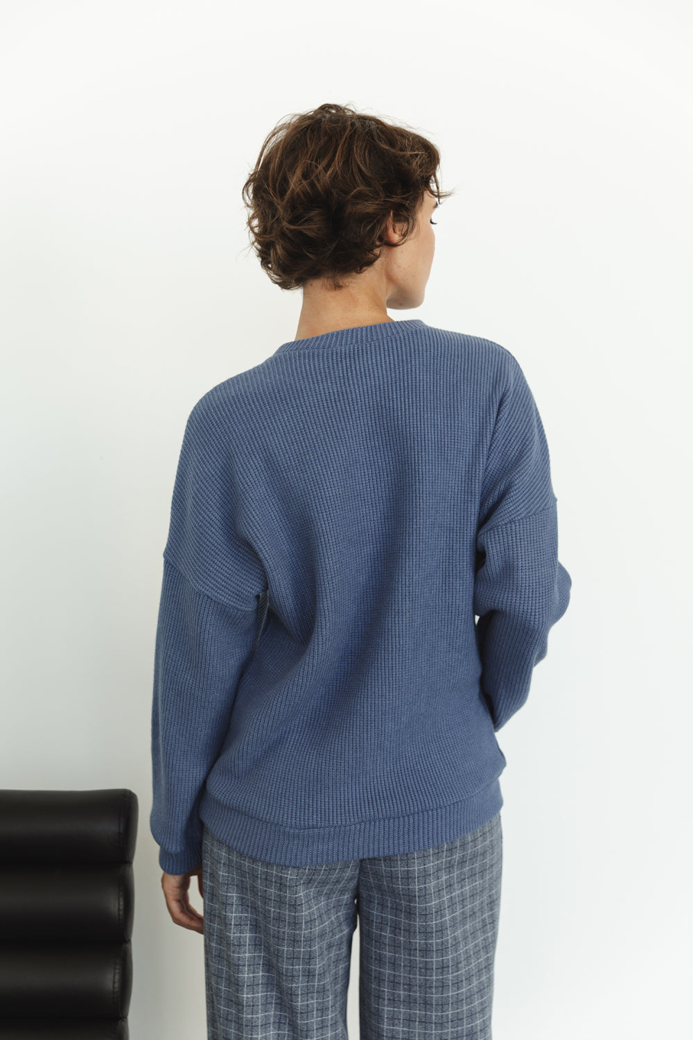 Blue Oversized Knitted Sweater