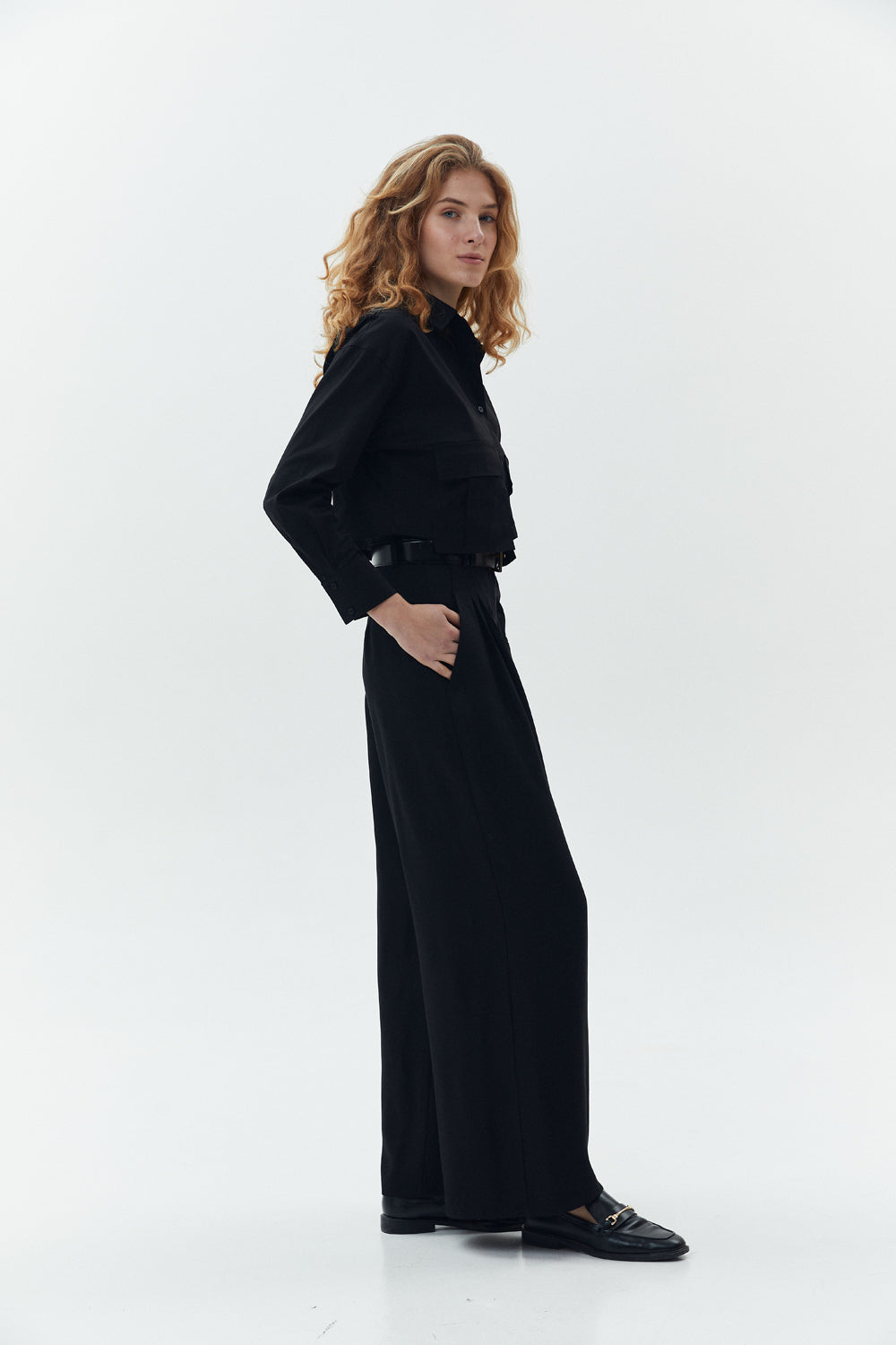 Black palazzo pants with pockets