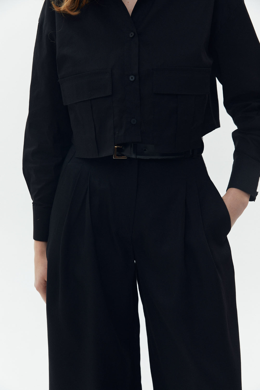 Black palazzo pants with pockets