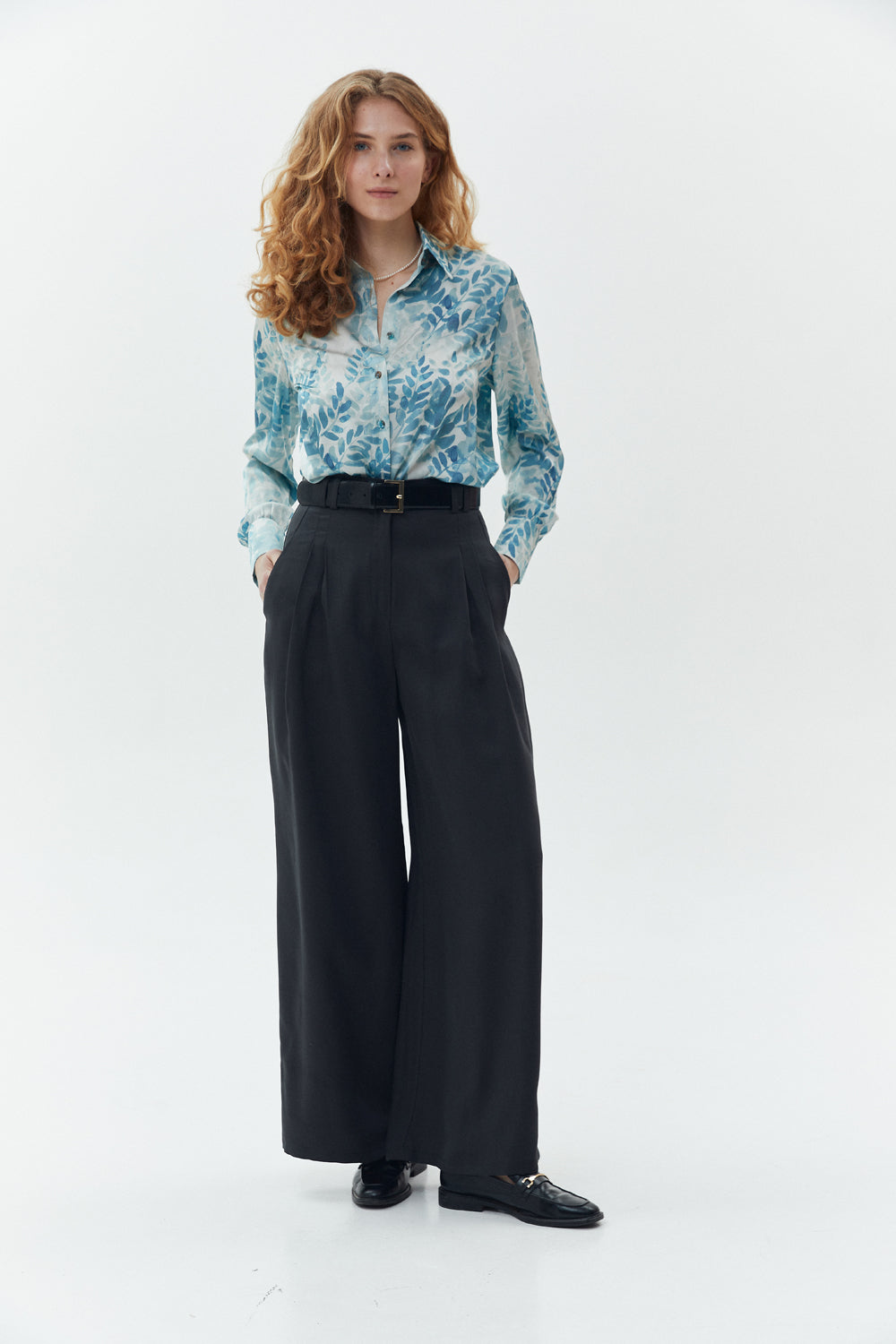 Pantalon palazzo graphite avec poches