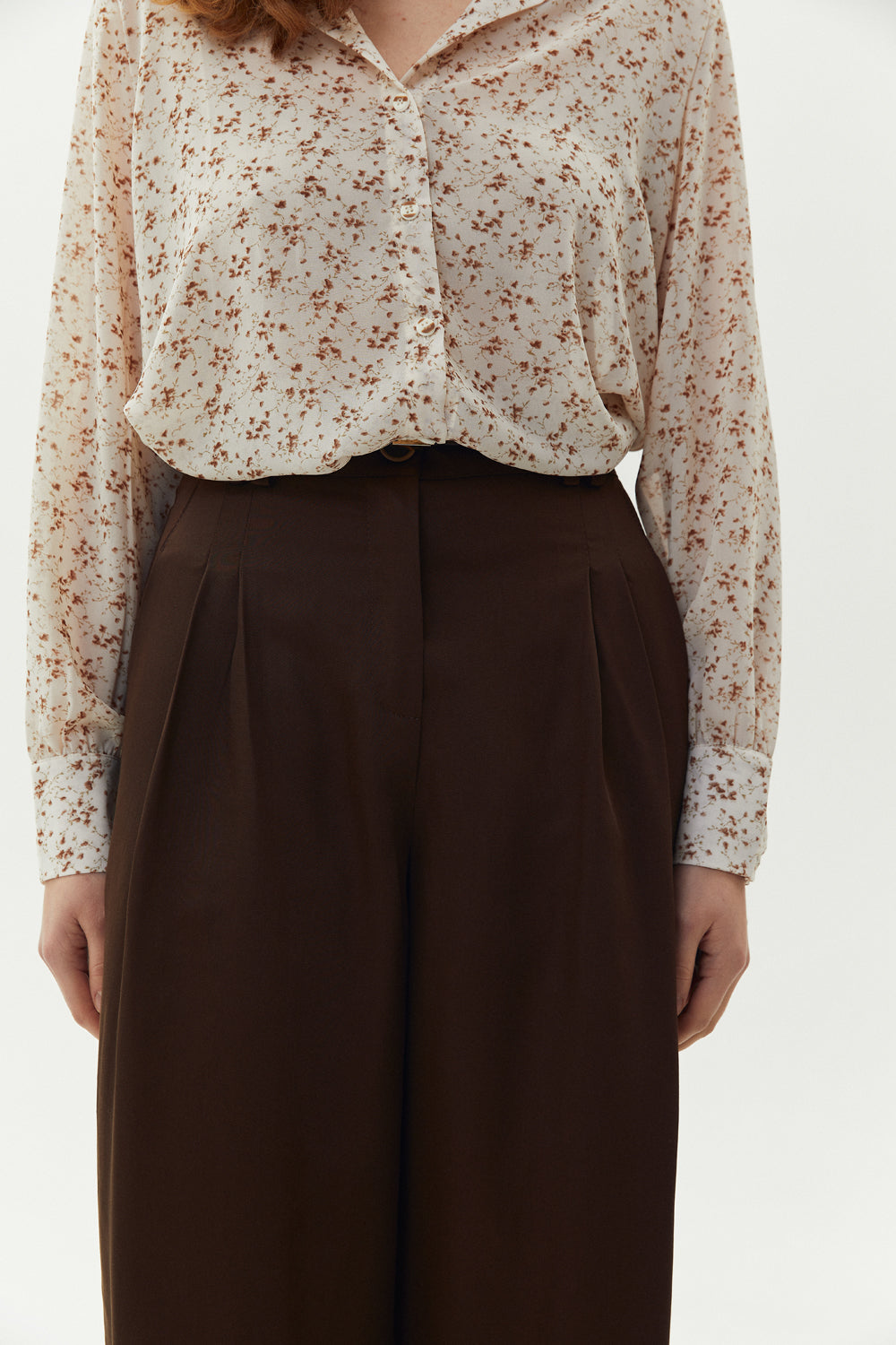 Chocolate palazzo pants with pockets