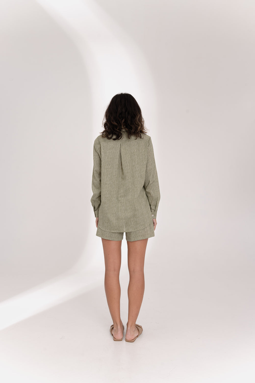 Olive linen suit