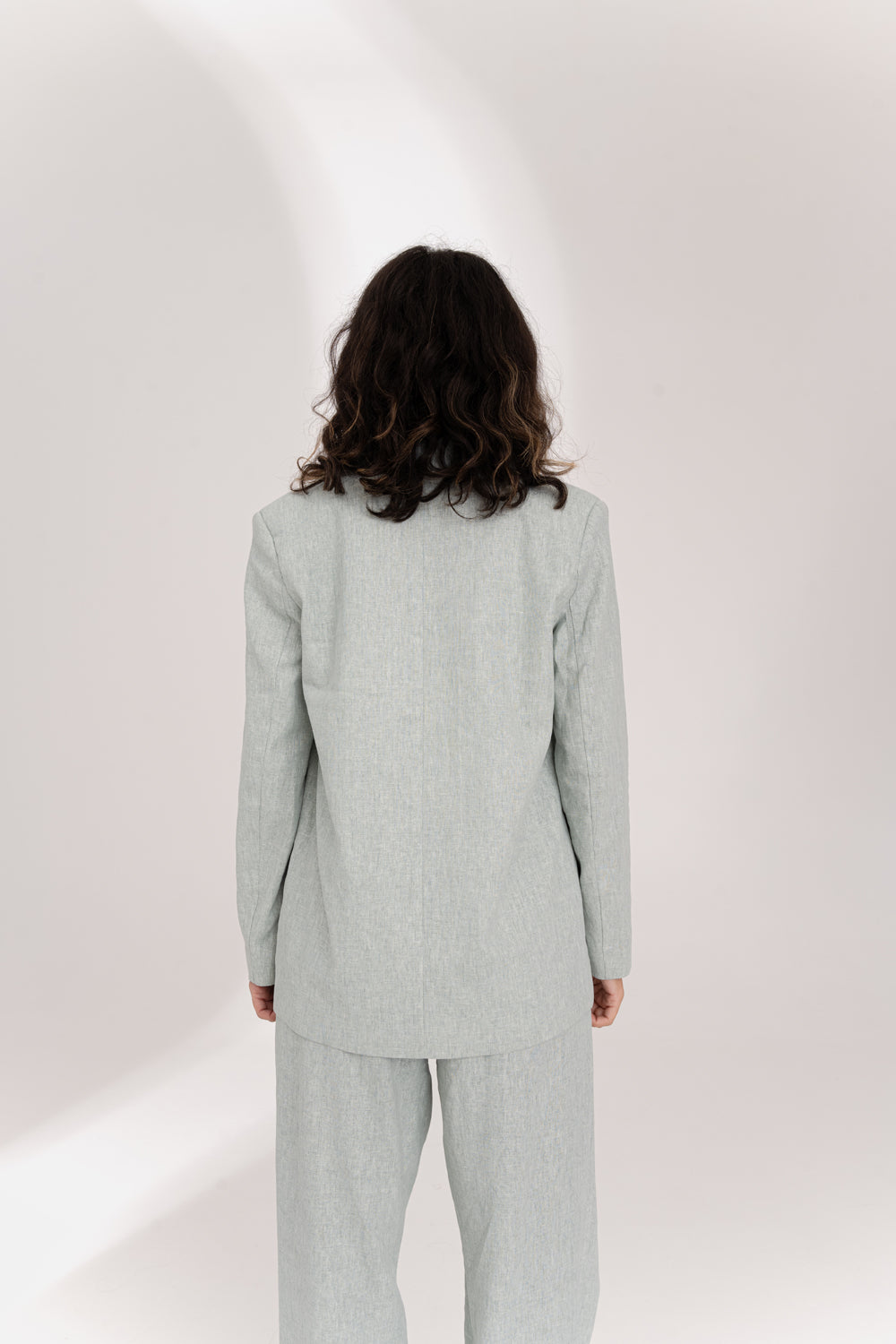 Giacca di lino menta oversize