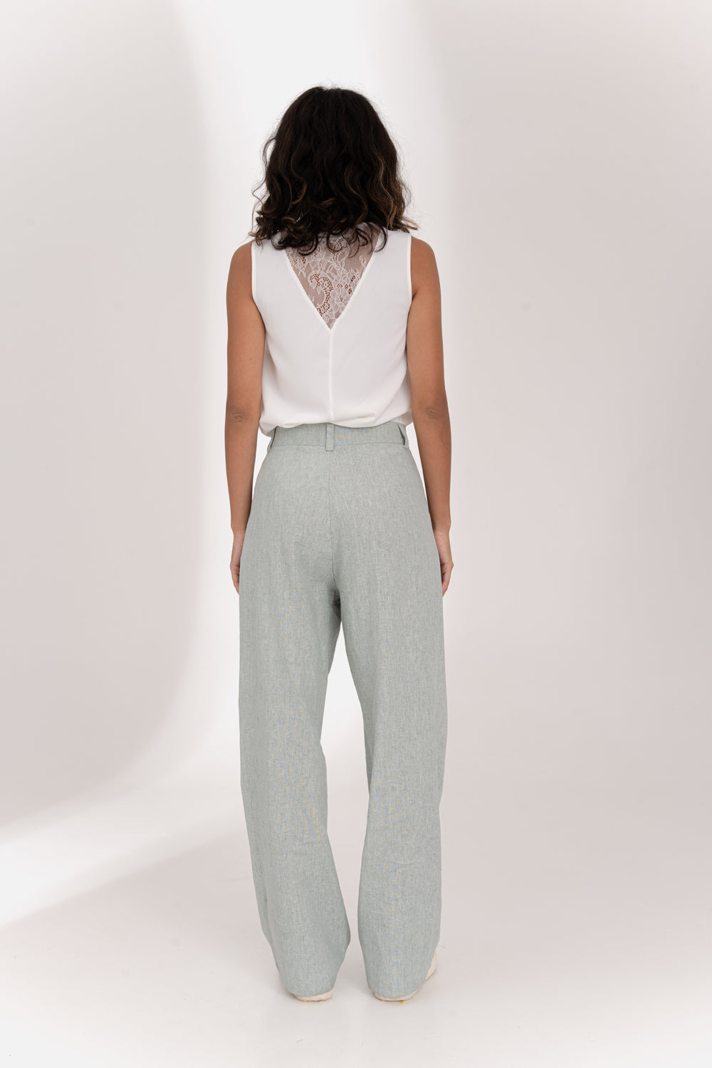 Mint Wide Leg Linen Pants