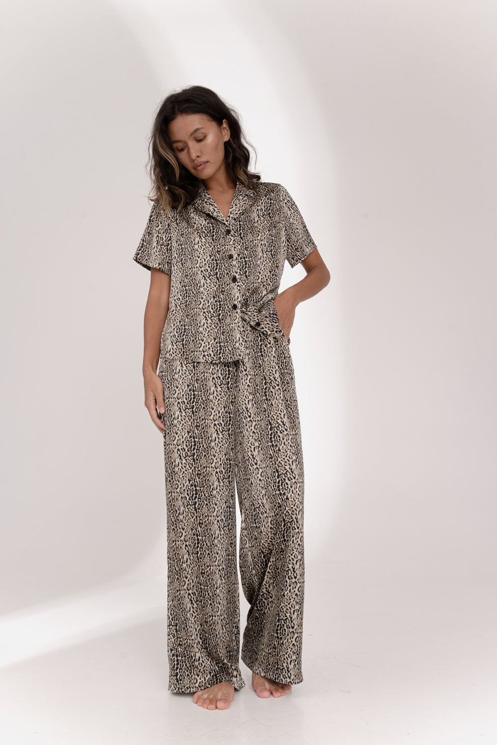 Silk pajamas with shirt and pants