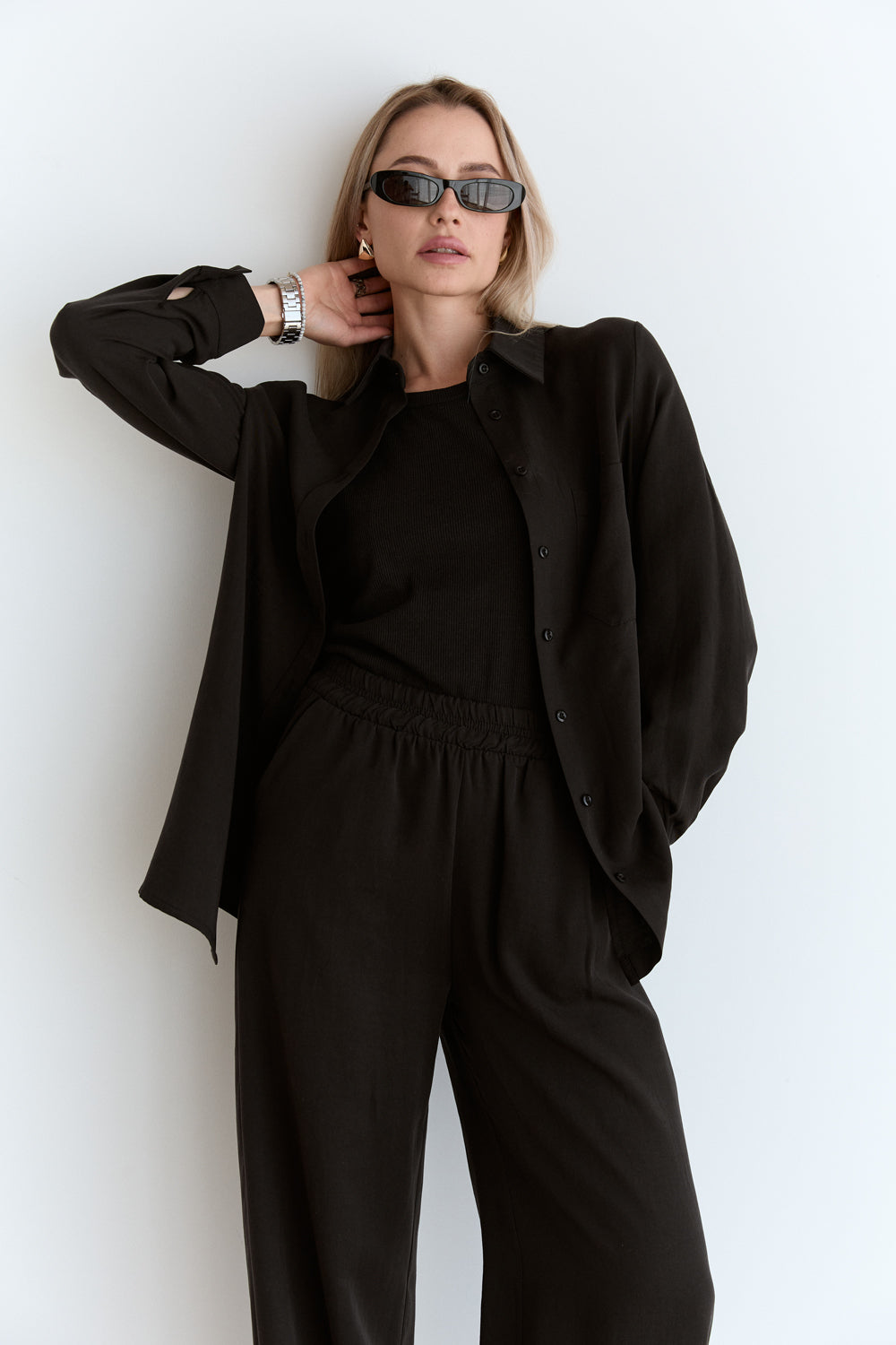 Black loose fit blouse