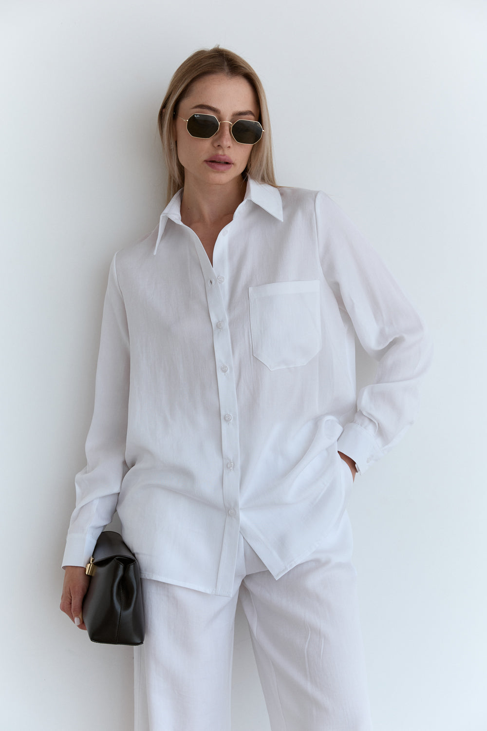 White loose-fitting blouse