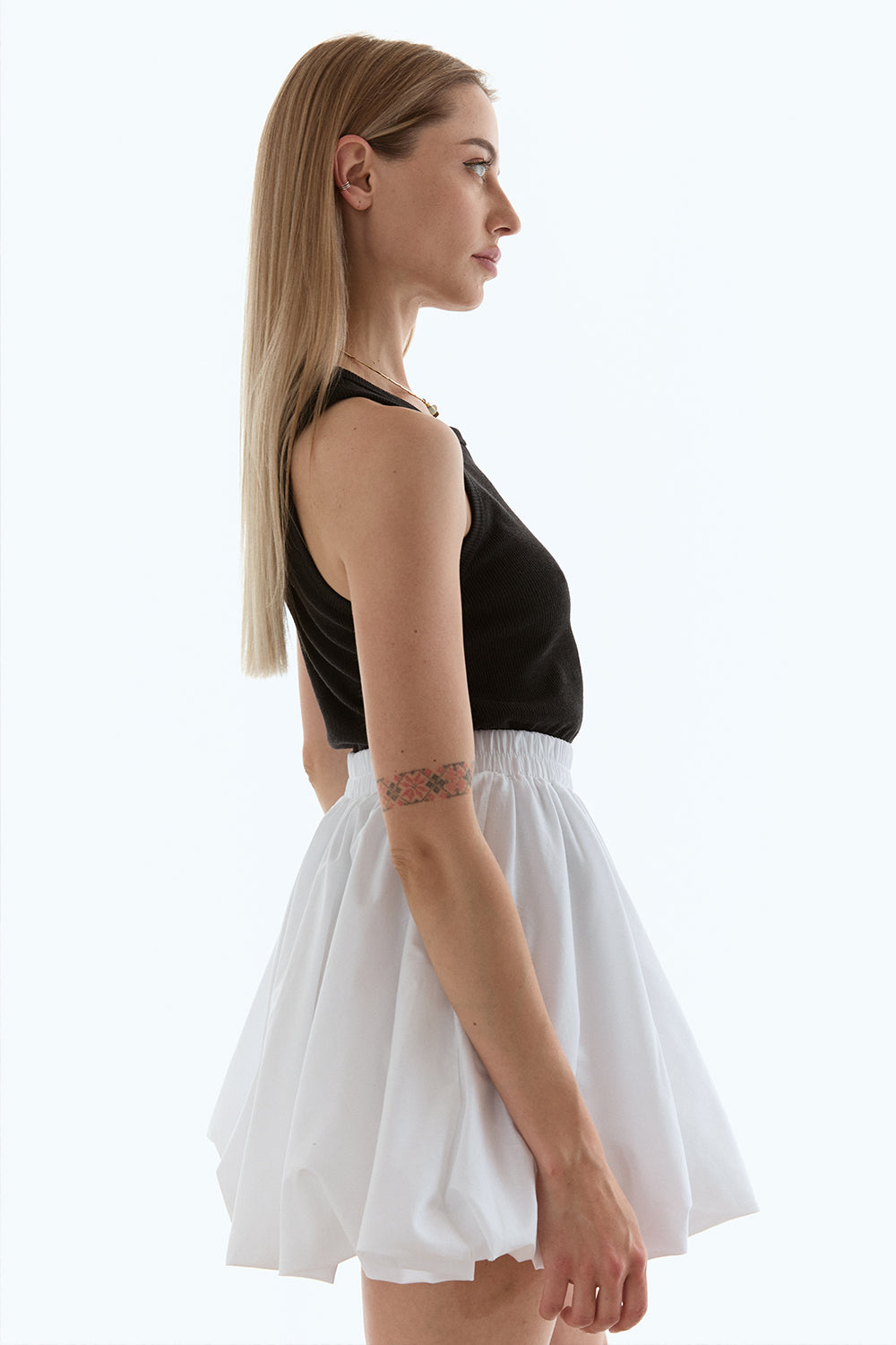 White cotton mini skirt