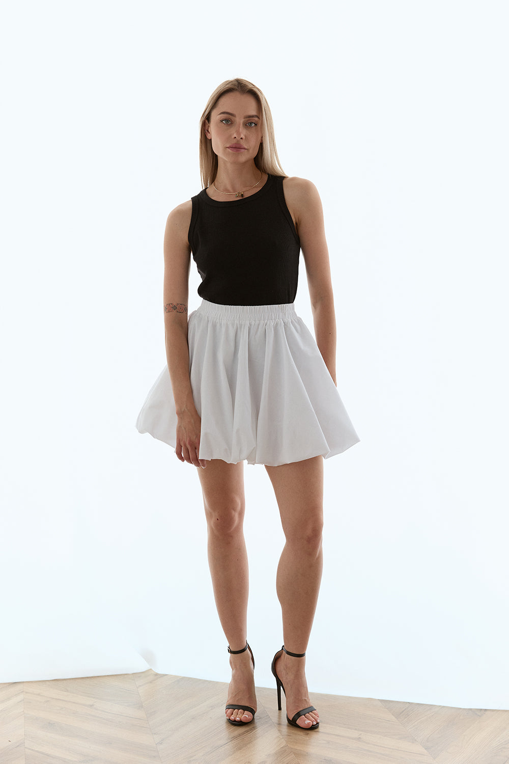 White cotton mini skirt