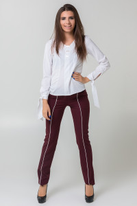 Burgundy low-rise skinny fit trousers in tiara fabric Бордовый