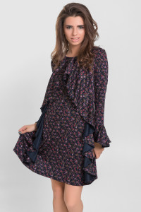 Sage-colored printed casual midi knit dress Sage Шалфей