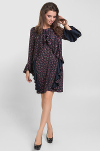 Платье 5359 Шалфей/цветы Шалфей